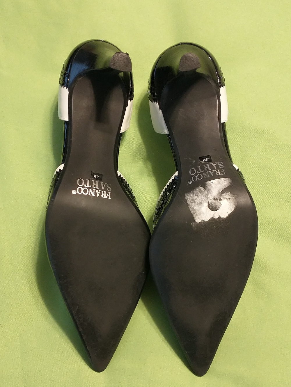 Vintage Franco Sarto Black and White Wing Tip Pumps - Picture 6 of 10